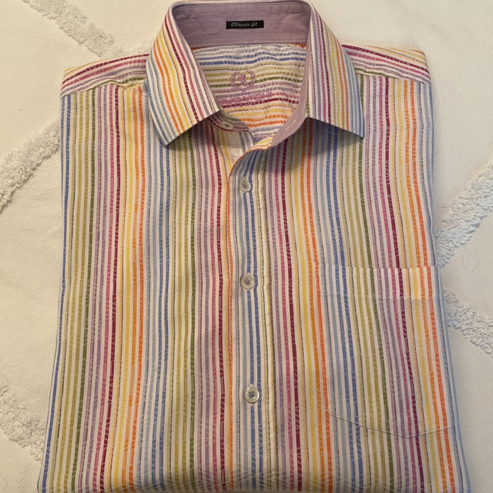 Men’s Bugatchi Multi Color Button Down Long Sleev… - image 5